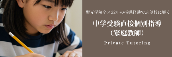 中学受験直接個別指導
（家庭教師）